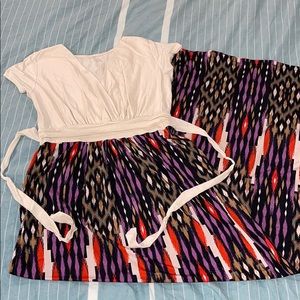 Cap sleeve maxi dress with tie waist